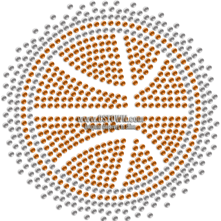 Shining Basketball Rhinestone Transfer Pattern for Mask